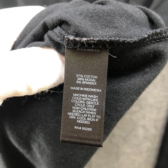 Express Long Sleeve T Shirt Dress Womens XL Black V-Neck Modal Blend Mini - Picture 8 of 8